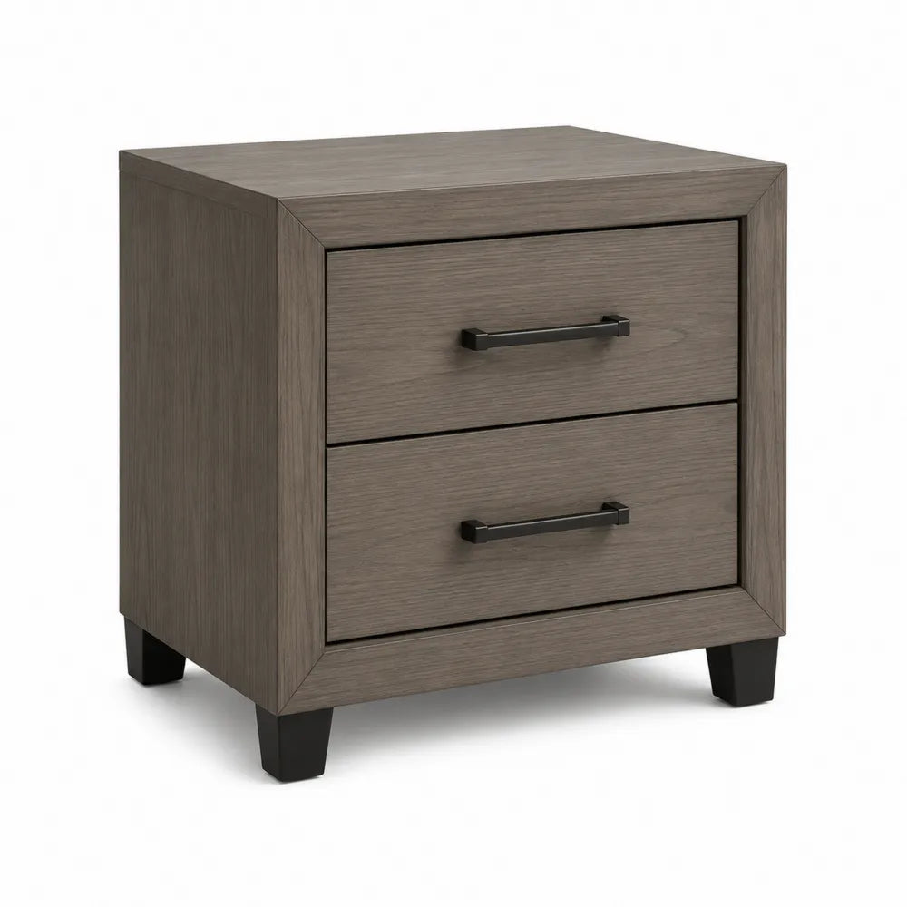 Mesita de noche de madera con 2 cajones 60x40x55 cm