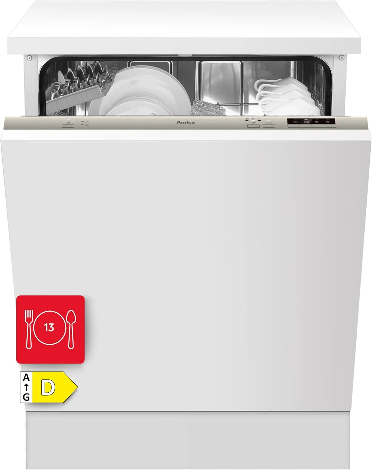 Amica, Stolní myčky nádobí, Built- in Myčka nádobí 13 Vlastní-Made stropy OpenDry EGSPV 593 911, Stříbrná, 13 V