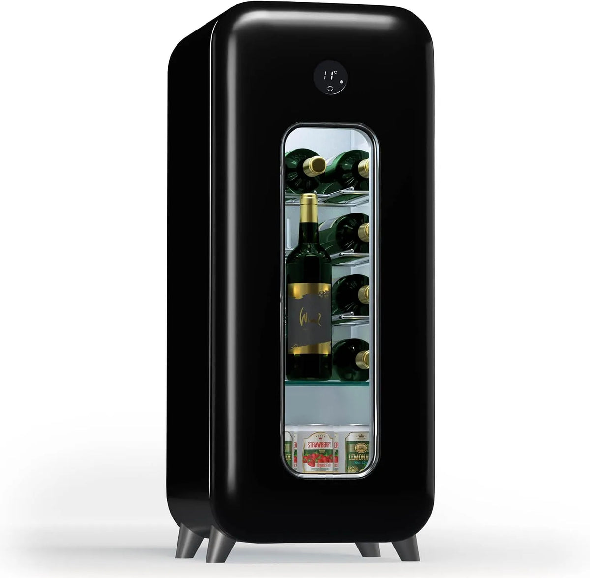 Klarstein, Chladničky na víno a sekt, Clearstein Freestanding víno lednice 1 zóna, nápoje lednice Klein, malé víno, Černá, 15 l, 45 dB, 91 cm