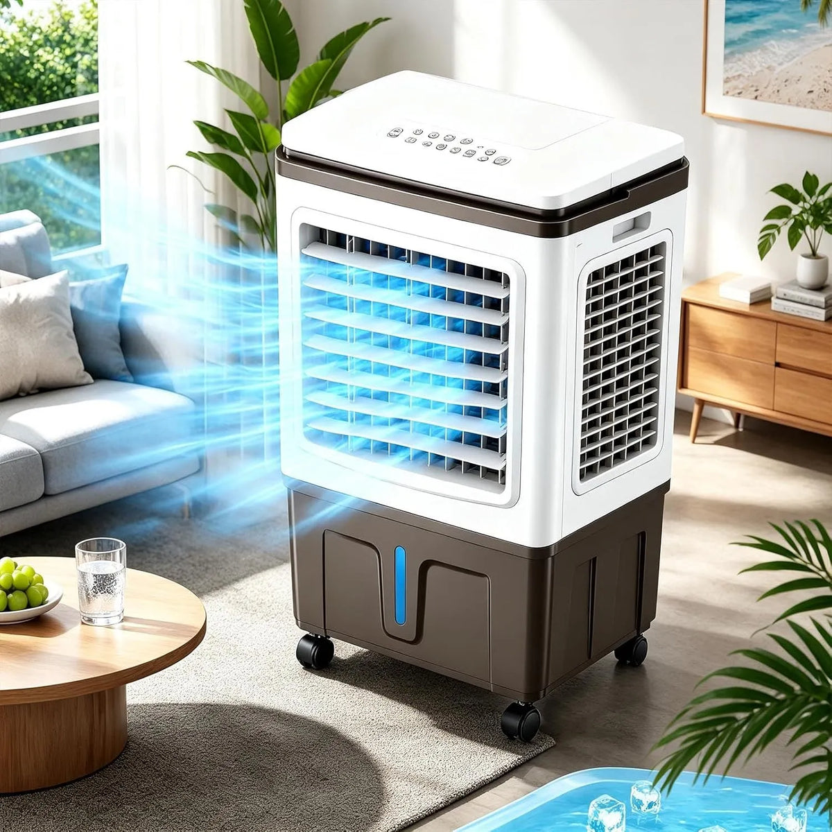 Sunseota, Mobilní klimatizace, Mobile Air Chladič s vodou Chladicí, 40L Vymývací Chladič s vzduchem Zvlhčení, Bílá, 40L, 30L, 100 W