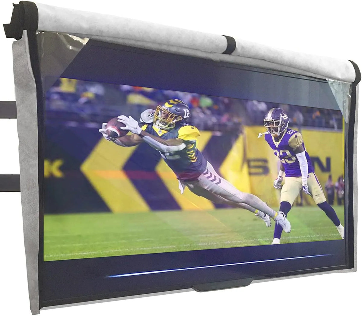 Outdoor Fernseher, Ochranné prvky obrazovky TV, Venkovní TV kryt, 55 palců, s předním poklopem, odolný proti povětrnostním, Šedá, 133, 1 cm