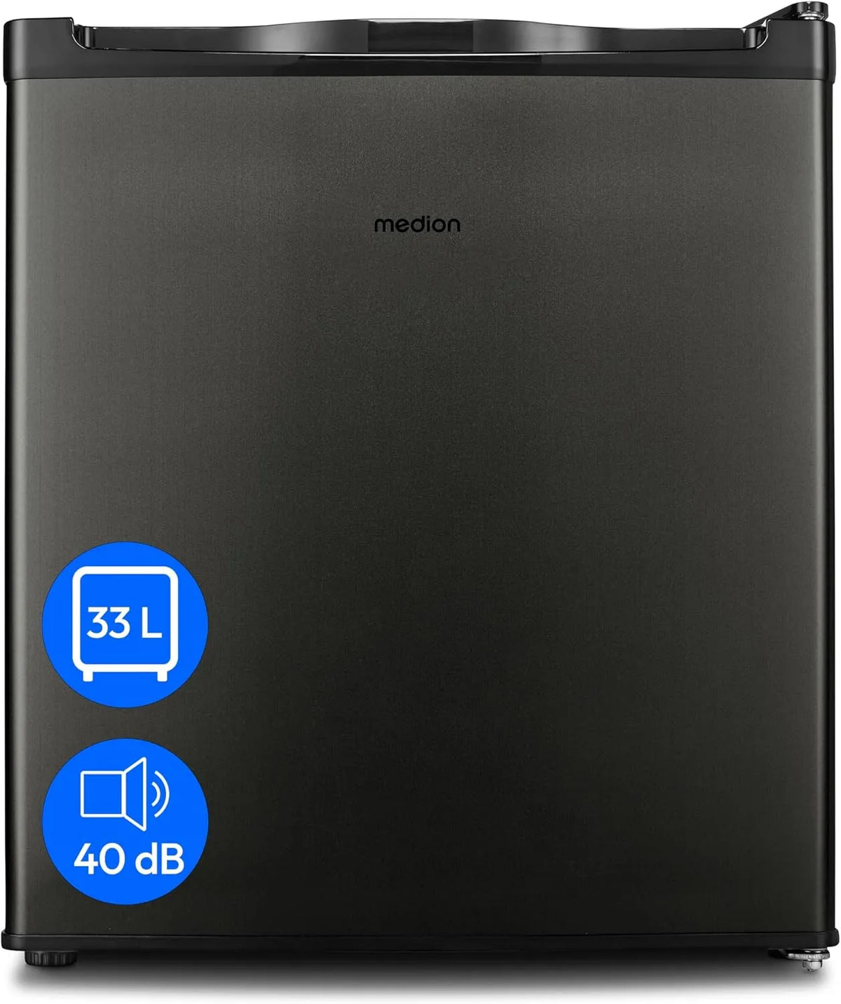 MEDION MD37675, Mini mrazničky, Mrazicí zařízení Mini (33 litrů, 51cm vysoká, nastavitelná výška nohou, tlaková, Šedá, 33 l, 51cm, 2, 4 kg