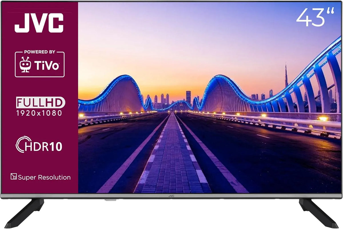 JVC LT-43VF7555, Přenosné televizory, LT- TV 43 palců Smart TV s Full HD rozlišením a HDR, Černá, 43V, Full HD, 108 cm