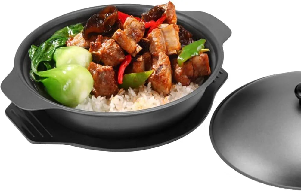 LRTYZBD, Kotoučové válečky, Mini vlna z litiny s víkem, indukční sporák, stůl, čínský jílový hrnec, kazetová, Černá, 24 cm, 16 cm, 18 cm, 20 cm