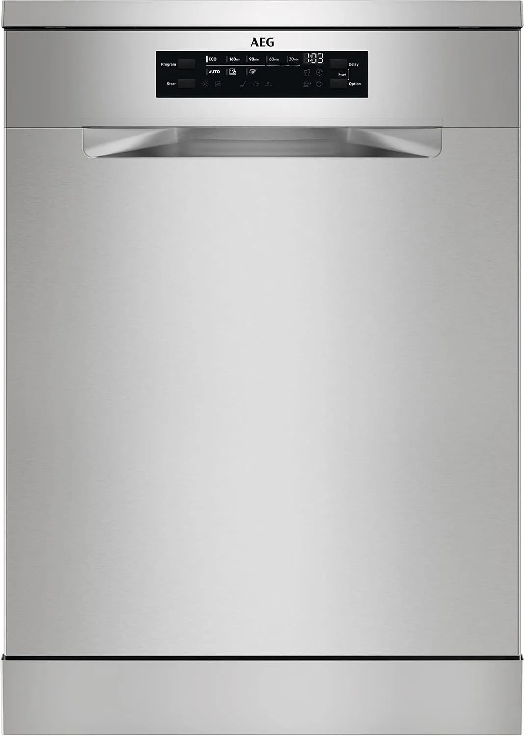 AEG FFB64627ZM, Myčky nádobí, 60 cm, Freestanding myčka na nádobí, 13 stropů, AirDry systém, XL displej, Stříbrná, 44 dB, 10 cm