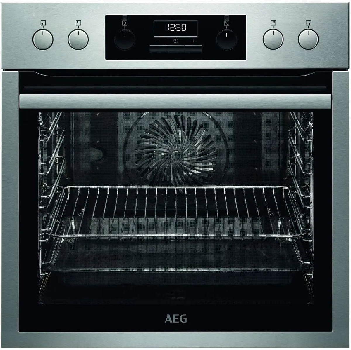 AEG EEB331010M, Trouby, instalační sporák / gril funkce / displej s hodinkami / A, Černá, 71 l