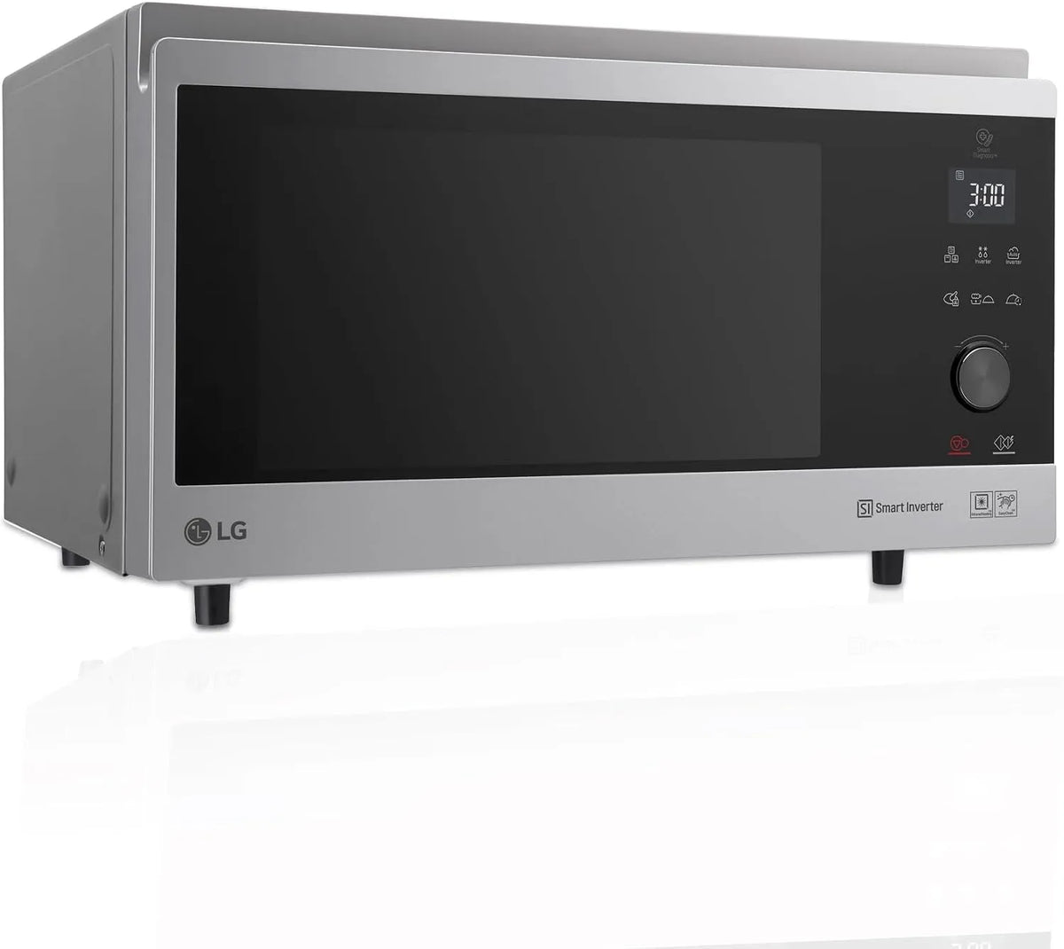 LG MJ3965ACS, Samostatné mikrovlnné trouby, Mikrovlnná trouba 4 v 1 Smart Inverter; maximální výkon recirkulovaný vzduch 1850, Stříbrná, 4 v