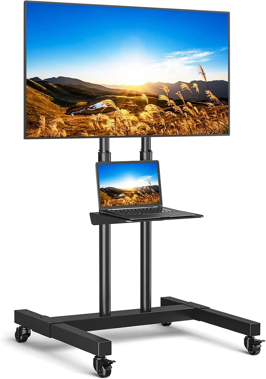 Rfiver, Stojanové nohy, TV stojan Rollable pro 32- 80 palců ploché zakřivené TV do 50 kg, Černá, 50 kg, 100x100, 600x400 mm, 200x100