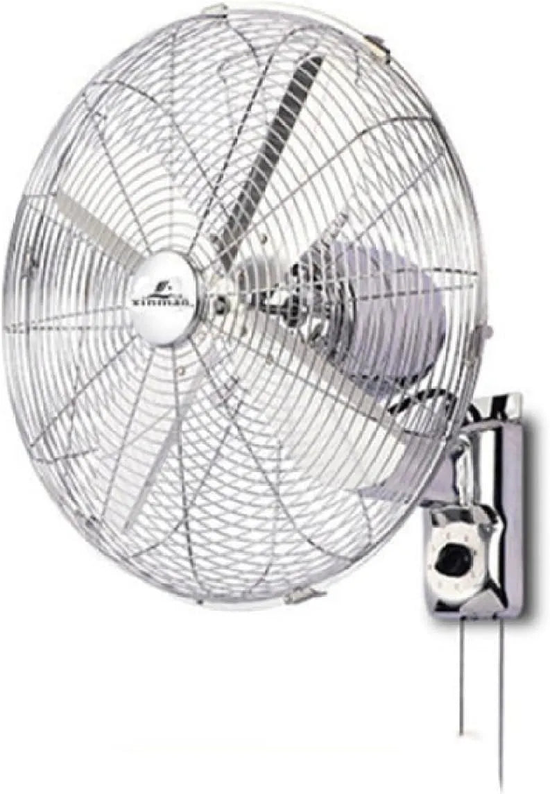 JHOMHF 3-Gang-Wandmontage, Nástěnné ventilátory, Kovový ventilátor ve stylu retro s dálkovým ovládáním, mechanická 3rychlostní, Bílá, 30.5 cm