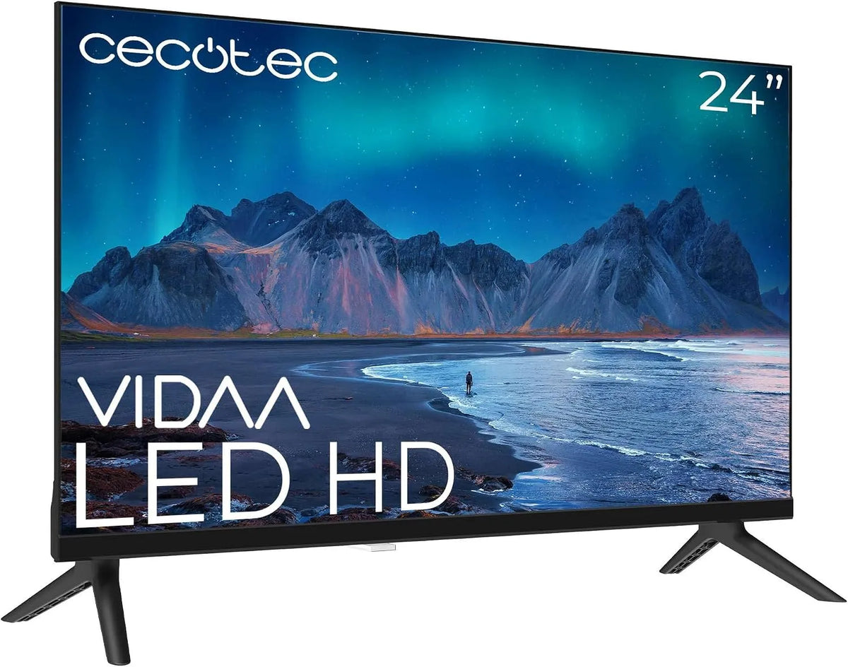 Cecotec ALH50024, Smart TV - LED televizory s 24 palců, rozlišení HD - A5 série. VIDAA Smart TV, Černá