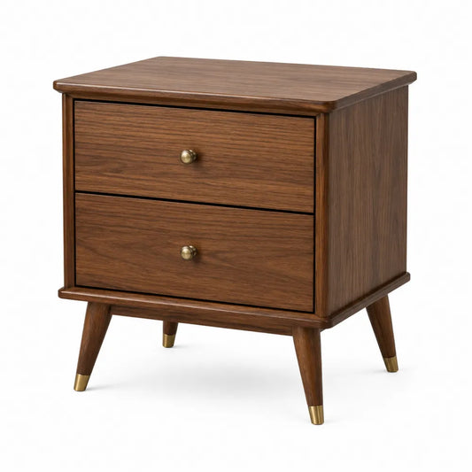 Mesita de noche de madera con 2 cajones 50x35x60 cm