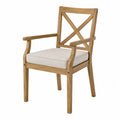 Silla de madera maciza con cojín de poliéster beige