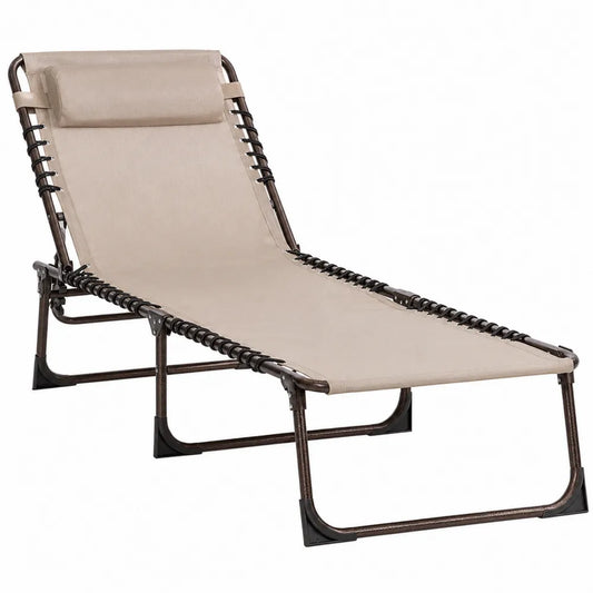 Tumbona de metal con textilene beige