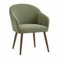 Silla de comedor verde con patas de madera