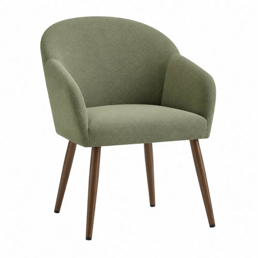 Silla de comedor verde con patas de madera