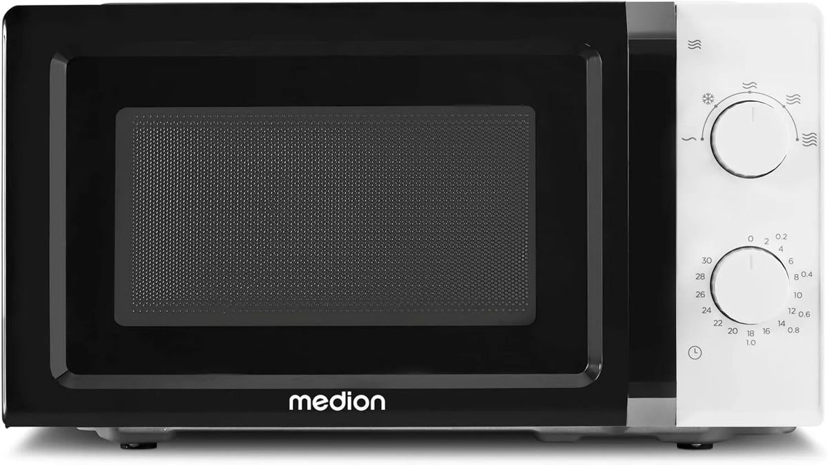 MEDION MD11475, Samostatné mikrovlnné trouby, mikrovlnná trouba (20 litrů, 700 wattů, malá kompaktní a prostorová úspora, 5, Bílá, 20 l, 700 w