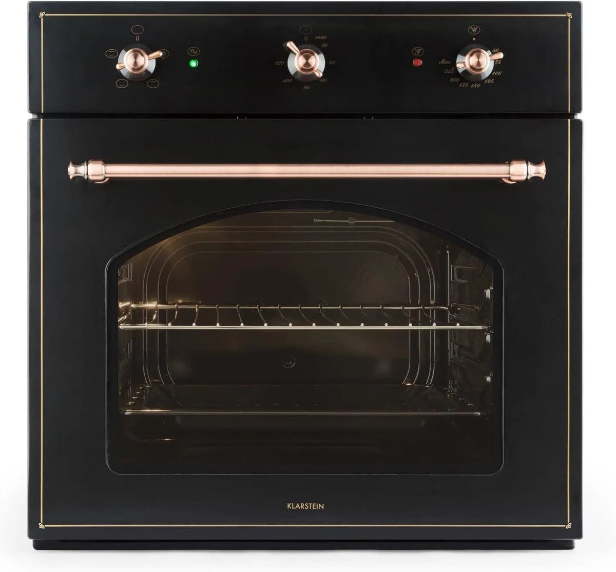 Klarstein, Trouby, Vilhelmine - built- in trouba, elektrická trouba, 55 l objem, vintage design, 3, Stříbro / Černá, 55 l, 59 l, 4 v, 240 V