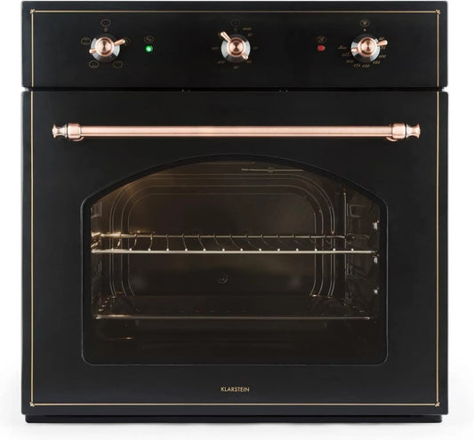 Klarstein, Trouby, Vilhelmine - built- in trouba, elektrická trouba, 55 l objem, vintage design, 3, Stříbro / Černá, 55 l, 59 l, 4 v, 240 V