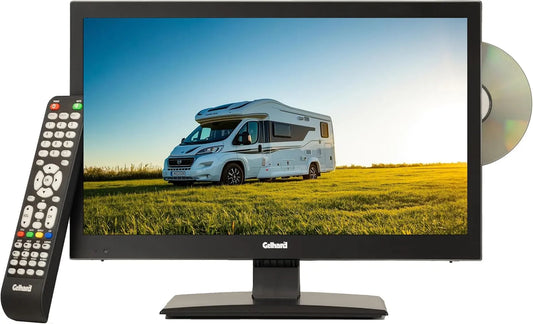 Gelhard DVB-S2-T2 GTV1682PVR, Televizory, DVD 16 palcový displej TV DVB- S2-T2 Full HD 12 / 24 / 230 Volt s funkcí PVR, Černá, 2 G, Full HD