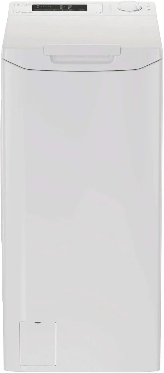 CANDY TCA273D2-S, Pračky, pračka, horní nakladač, 7 kg, 1200 ot. / min., třída energie D, Bílá, 46 l, 240 V, 69 kW