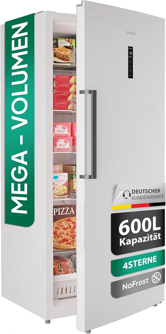 Heinrich´s, Mrazničky, Hinrich Grenes mrazák, 600L XXL Mrazicí box, ochrana proti mrazu, 1x mrazák, 5x, Bílá, 600L, 39 dB, 359 kW, 75.0 cm