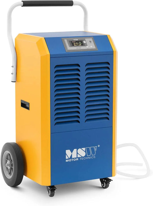 MSW Motor Technics, Odvlhčovače vzduchu, MSW Bau Trocken 138 l / den 130 150 m2 1300 m3 / h s rukojetí odvlhčovače vzduchu, Bílá, 138 l, 3 v