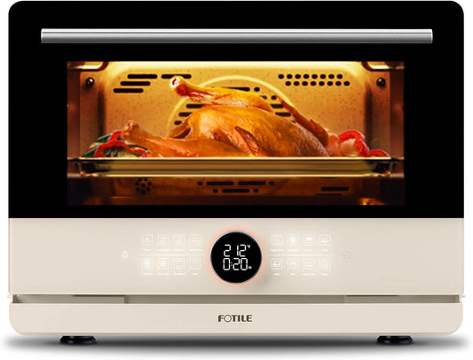 FOTILE 4-in-1-Kombi-Dampfbackofen HYZK32-E3-E, Parní pece, ChefCubii 4-in-1 kombinovaná parní trouba s parními pekaři, vzduchové frity, Béžová