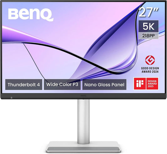 BenQ P3-Farbraum 96W/15W, Monitory, MA270S 27 palcový 5K monitor (5120x2880), nano-lesklý panel, Thunderbolt 4 (96W /, Černá, 96W, 15W
