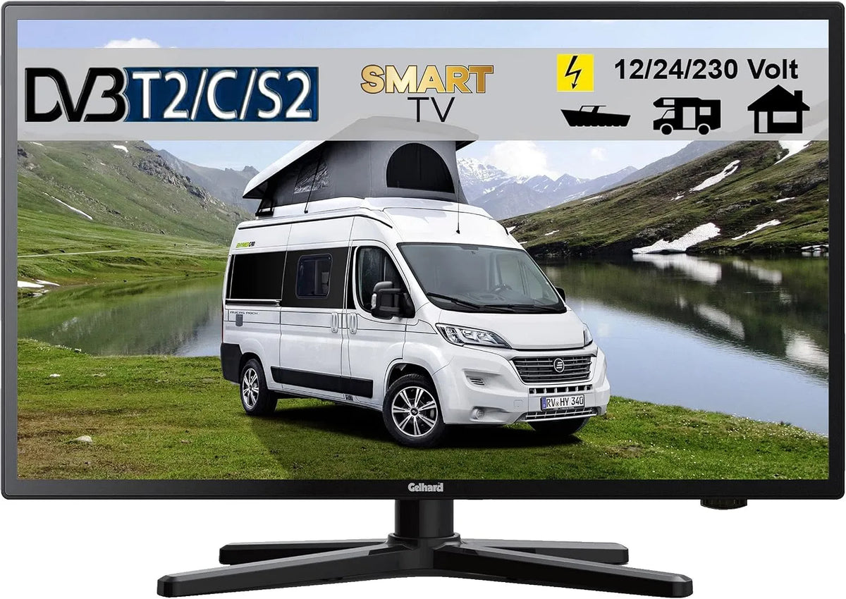 Gelhard 230Volt 12Volt, Televizory, DVB-S2/C/T2 GTV2226 LED Smart TV Webos a Bluetooth DVB-S2 / C / T2 & Streaming, Černá, 230V, 12V, 2 G