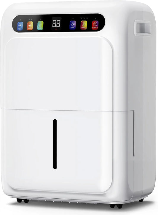 Smeeyo 120-mm, Odvlhčovače vzduchu, Elektrický odvlhčovač 20L, odvlhčovač tichého pokoje s digitálním displejem RGB, Bílá, 20L, 6L, 3 V, 42 dB