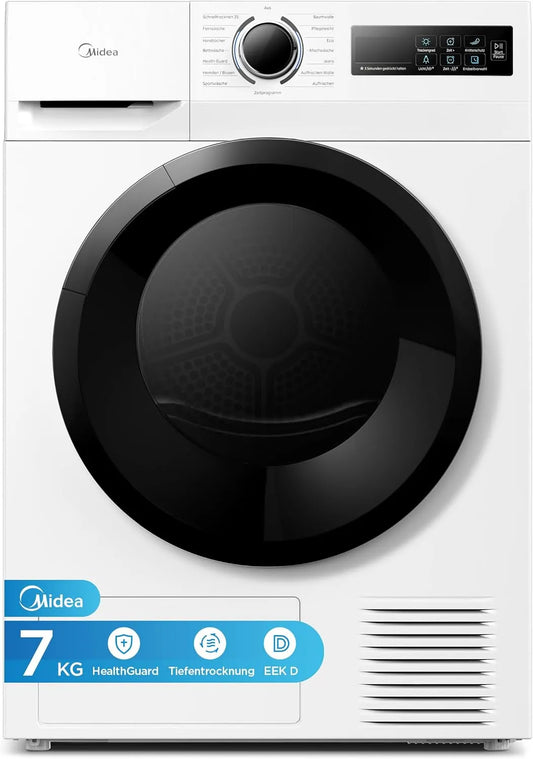 Midea MD11EH70BD, Sušičky s tepelným čerpadlem, Vysoušeč teplovodních čerpadel Mideidea 7 kg, třída energie D, bílý, Bílá, 7 kg