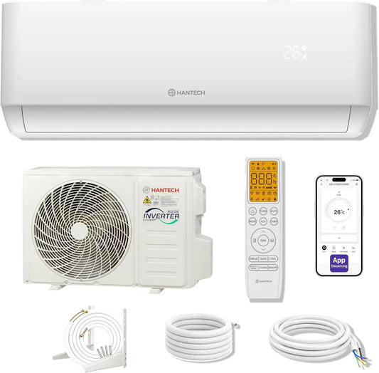 HANTECH 60m2, Splitové klimatizace, Rozdělený klimatizaci 18000 BTU (do ) H-PRO vytápění a chlazení funkce, vzduchový, Bílá, 18000 BTU, 9000 BTU