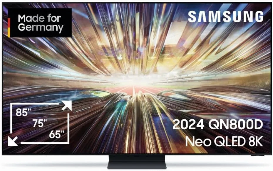 Samsung QN800D Gen2, Televizory, Neo QLED 8K TV 85 palců, Neo Quantum HDR 8K +, Neural Quantum AI procesor, AI, Černá, QLED, 8K, 1 v, 19 l