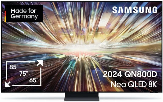 Samsung QN800D Gen2, Televizory, Neo QLED 8K TV 85 palců, Neo Quantum HDR 8K +, Neural Quantum AI procesor, AI, Černá, QLED, 8K, 1 v, 19 l