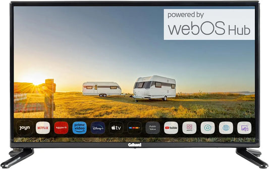 Gelhard 230Volt DVB-S2/C/T2, Televizory, GTV2210 LED Smart TV Webos a Bluetooth DVB-S2 / C / T2 pro 12V a 230V WLAN Full, Černá, 230V, 2 G