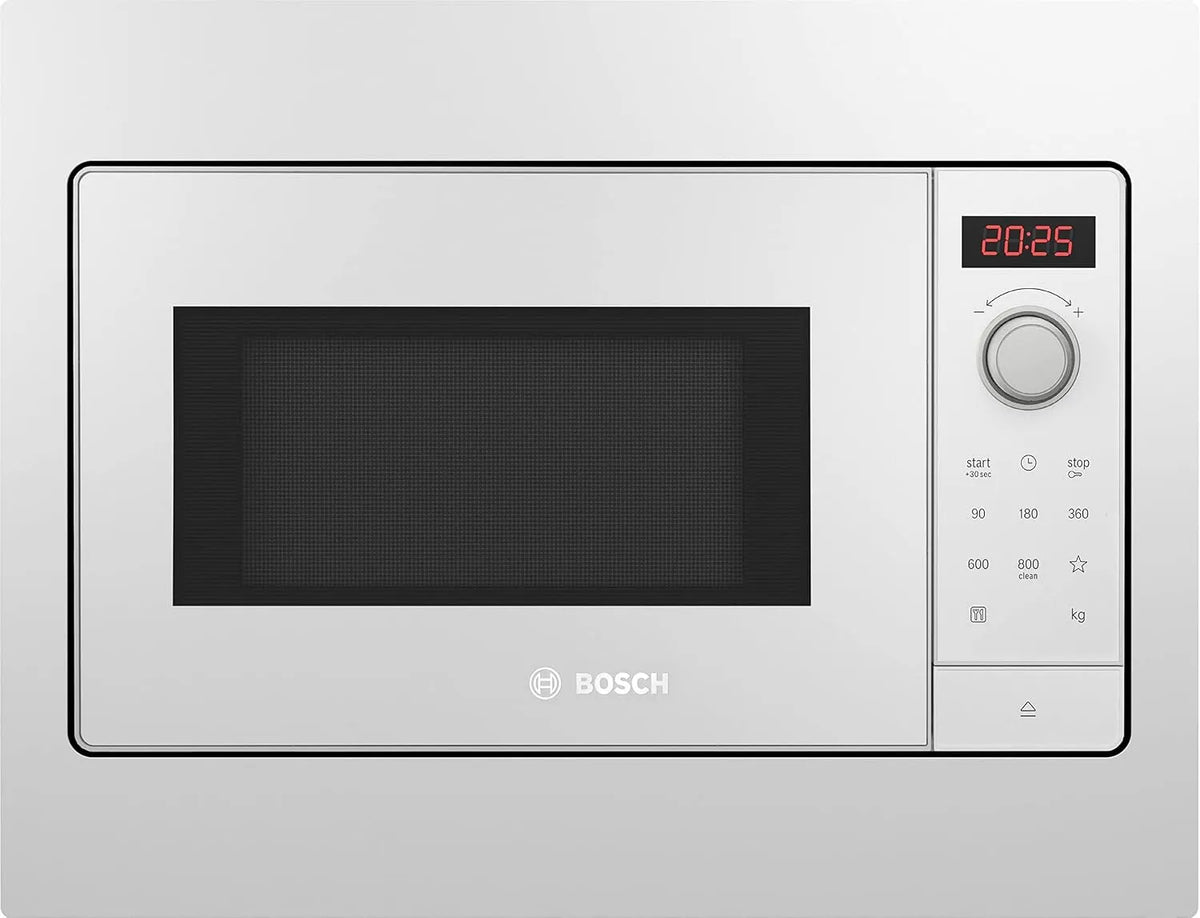Bosch BFL523MW3, Multifunkční mikrovlnné trouby, Series 2 built- in mikrovlnné-v, 38 x 50 cm, 800 W, otočný stůl 27 cm, doraz, Černá / stříbrná