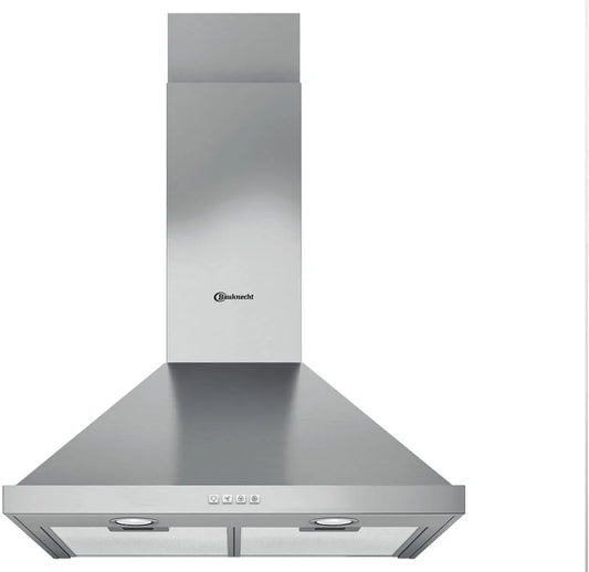 Bauknecht X/1, Nástěnné digestoře, DBHPN 65 LM X / 1 rozsah kapota / zeď / 60cm / Vhodné pro odsávání vzduchu a, Stříbrná, 65 L, 60cm, 1 v