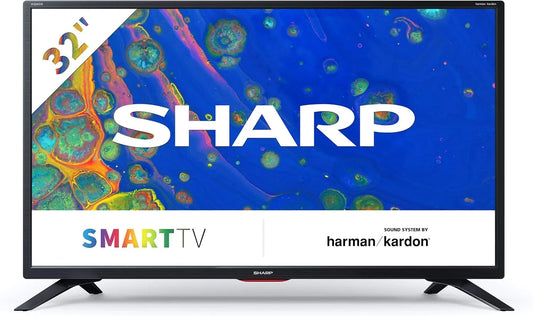 SHARP 32BC6E, Televizory, Smart TV 81 cm (32 palců) HD REAY LED TV (Harman Kardon, HDMI, HD Tuner), Černá, 81 cm, 1366x768, 0 x 467, 7 x 172