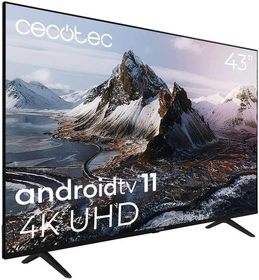 Cecotec ALU30043S, Televizory, TV LED 43 ′ ′ Smart TV A3 Series. Rozlišení 4K UHD, operační systém Android TV, Černá, 4K