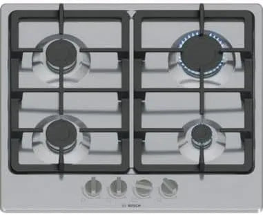 Bosch Pgp6b5k90, Varné desky, Piano Cottura A Gas - ova série 4 Fuochi - 52 X 58.2 X 4.5 Cm - - Acciaio Inox, Stříbrná, 52 X 58, 2 X 4, 5 Cm