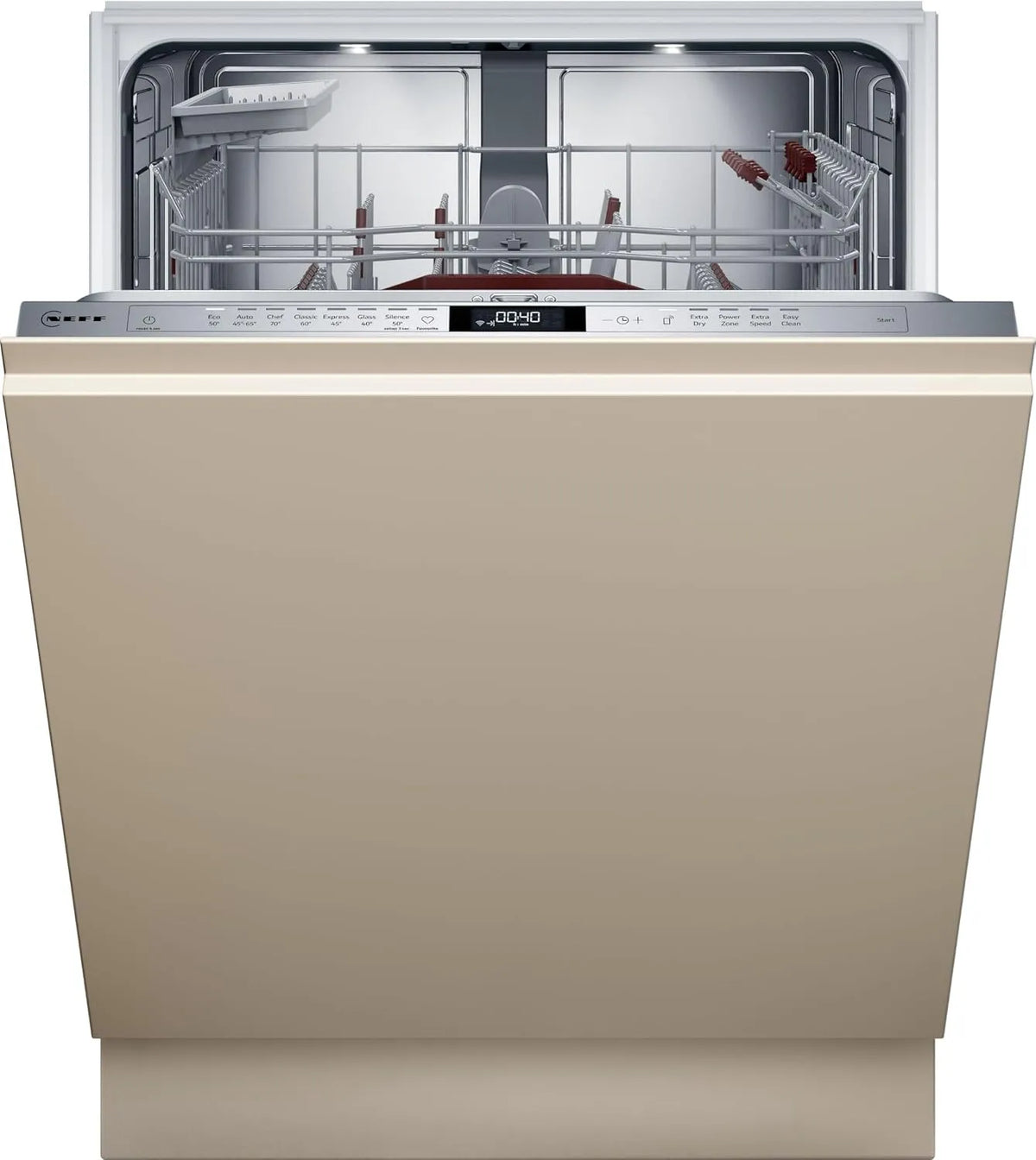 Neff S257EAX00E, Myčky nádobí, 60 cm, N 70, Plně integrovaná myčka, příbory, košík, Made in Germany, automatické, Stříbrná