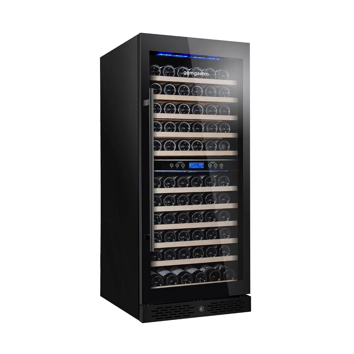 GGM Gastro, Nápojové chladničky, Lednička na víno 2 klimatické zóny 350 L 116 lahví, Černá, 350 L, 116 l, 595 mm, 680 mm