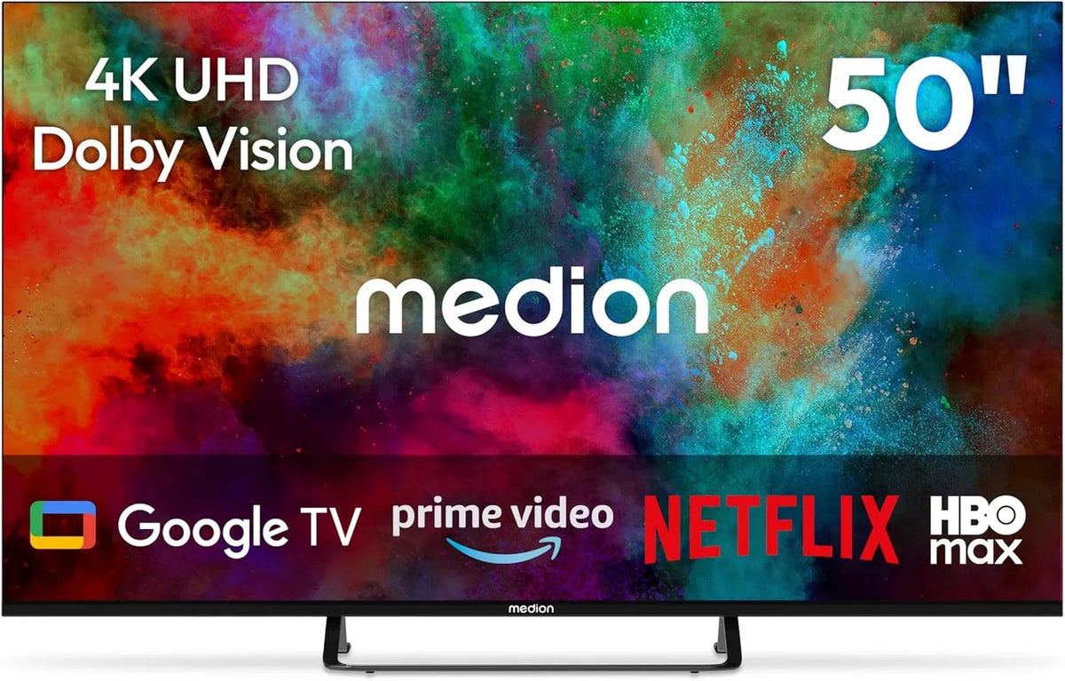 MEDION, Televizory, 125.7 cm (50 palců) TV 4K Smart TV - MD 850401, Černá, 125.7 cm, 4K, 840 x 2, Full HD