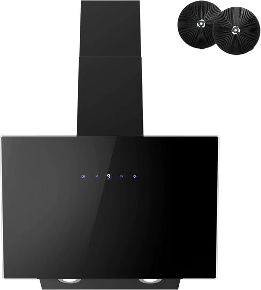 FIREGAS, Nástěnné digestoře, vzdálenost kapoty 60 cm, šířka hlavy s 578 m3 / h, vysoký sací výkon, 9, Černá, 60 cm, 58 dB, 12 kW, 08G
