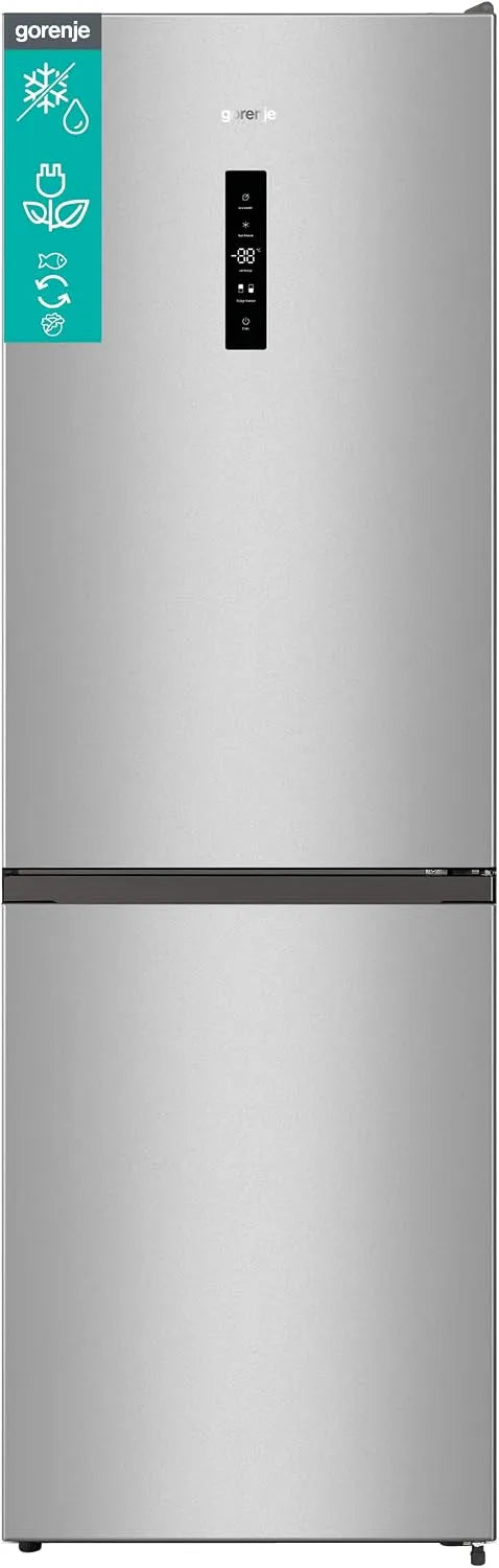 Gorenje NRK619CAXL4, Kombinované chladničky s mrazákem, Chladič-mrazák nerezová ocel, Stříbrná, 15 l, 2 G