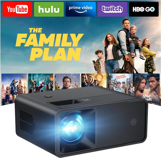 CiBest 1080P, Projektory, 2025 Upgraded Full HD Mini Beamer kompatibilní s přenosným videotelefonem, Mini, Černá, Full HD, 0, 52 kg, 5 x 2