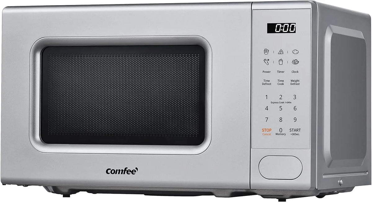 Comfee CM-E202CC, Samostatné mikrovlnné trouby, Digitální mikrovlnná trouba, 700 W, 20 l, 6 přednastavených menu, Express Cook, Šedá