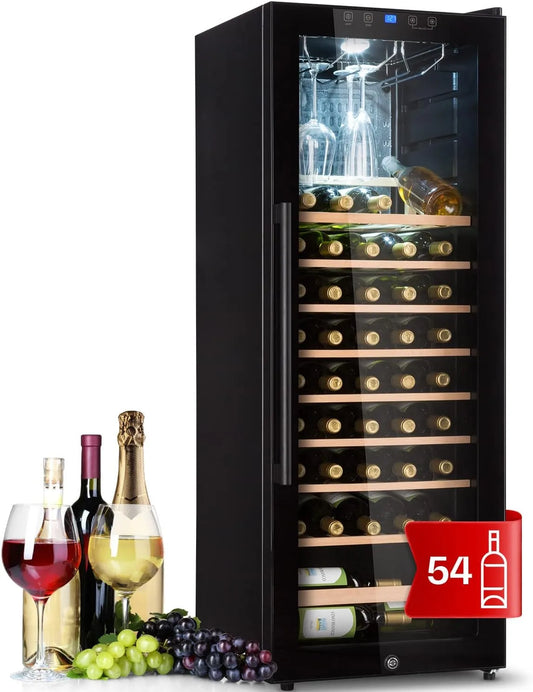 Klarstein, Vinotéky, Clearstein Lednička na víno, Nápoj Lednička Úzký, 1 zóna Lednice se skleněnými, Černá, 54 L