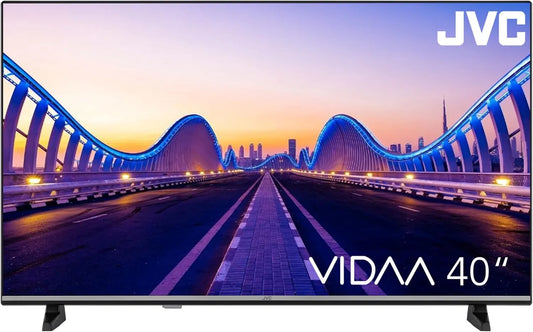 JVC LT-40VDF5455, Přenosné televizory, TV 40 palců Smart TV VIDAA Full HD TV, HDR TV s integrovaným trojitým tuner, LED, Černá, 40V, Full HD