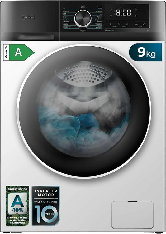 Cecotec, Pračky, Pračka 9 kg Bolero DressCode 9500 Inverter A, Bílá, 9 kg, 8 kg